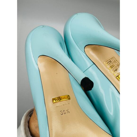 GUCCI GLOSSED-LEATHER PUMPS 110MM ELAISA LEATHER PUMPS IN Mint Green 39.5 - Picture 16 of 16